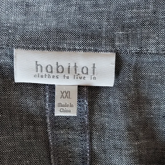 Habitat Women's Plus Size XXL Blouse Oversized Lagenlook Gray Linen Boho - Picture 9 of 11